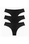 Women's Cotton Fabric 3-Pack Stitch-Free, No-Mark, Laser Cut Brazilian Briefs BB2852