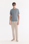 Men's Gray Polo Collar Zippered Easy Ü Tulle Enen Wrinkle-Free Regular Fit Knitwear T-Shirt A61Y5015 - 6
