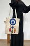 Women's Ethnic Shoulder Bag with Evil Eye Pattern Tapestry Weaving - 3