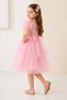 Balloon Sleeve Sequin Tutu Dress for Girls M00751 Pink - 2