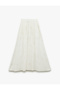 Long, Floral, Flared Viscose Skirt with Pockets, Pleats, and a Slit - 4