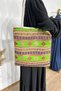 Women's Ethnic Shoulder Bag Khaki Ethnic Patterned Tapestry Woven