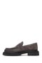 حذاء لوفر من الجلد السويدي باللون الرمادي للرجال WM750023DS - 4