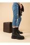 ZRİN-1101-2289 Premium Waterproof Black Luna Lace-Up Zip-Up Women's Boots - 3