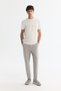 Men's Light Gray Classic Waist Jersey Cotton Carrot Fit Trousers A42Y3061