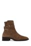 Women's Mink Zippered Suede Leather Boots Wf170007Ds