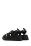 Women's Black Ankle Strap Thick Sole Genuine Leather Sandals 25Sfd153018 - 6