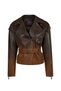 Soho Women Brown Short Oversize Biker Suede Leather Jacket 26Wgd5920T7 - 4