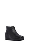 Women's Black Zippered Leather Comfort Boots 25Wfd411018 - 7