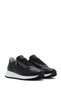 Women's Beige Lace-Up Side Zipper Sports Shoes, Leather Sneaker 26Pfd370218 - 2