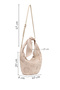 Women's Light Beige Long Strap Suede Leather Shoulder Bag 26Pbd250410 - 2