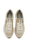 Women's Gold Lace-Up Side Zipper Leather Sneaker 25Sfd 370514 - 7