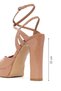 Women's Beige Ankle Buckle Platform Thick High Heel Patent Leather Sandals 26Sfd162016 - 4