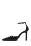 Women's Black Ankle Buckle Thin Heeled Leather Shoes 25Sfd162018 - 4