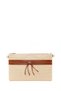 Women's Beige Long Chain Strap Straw Portfolio Bag 26Sbd2221M7 - 7