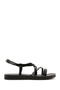 Women's Black Knitted Detailed Sandals 26Sfe461014