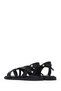 Women's Black Buckle Leather Sandals 25Sfd130718 - 5