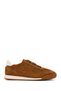 Women's Tan Lace-Up Suede Leather Sneaker 26Pfd420410