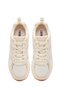 Women's Beige Lace-Up Sneakers 26Pfe457514 - 4