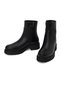 Women's Black Zippered Thick Soled Leather Boots Wf190022Dv - 4