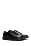 Men's Black Lace-Up Leather Sneaker WM740001DV - 2
