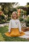Girl's Long Sleeve Floral Embroidered White Blouse Colorful Pleated Skirt 2-Piece Set - 4