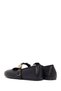 Women's Black Buckle Leather Ballerinas 26Pfd180318 - 6