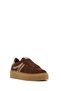 Women's Brown Lace-Up Thick Sole Sports Shoes, Suede Genuine Leather Sneaker 25Afd511110 - 6