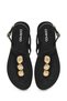 Women's Black Flip-Flop Sandals with Accessories 26Sfe463314 - 4