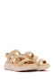 Women's Beige Thick-Soled Fabric Comfort Sandals 26Sfe46416F - 2