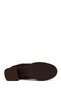 Women's Brown Zippered Thick Heeled Suede Leather Boots Wf220004Ds - 5