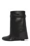Women's Black Wedge Heeled Boots Af500002Sv - 3
