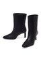 Women's Black Thin Heeled Leather Boots Wf160008Dv - 6