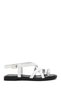 Women's White Ankle Buckle Leather Sandals 26Sfd361118