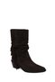 Women's Anthracite Thick Heeled Suede Leather Cowboy Boots Af170025Ds - 7