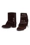 Women's Brown Thick Heeled Suede Leather Boots Af230004Ds - 4