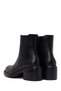 Women's Black Zippered Thick Heeled Leather Boots Wf220006Dv - 6