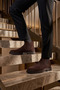 Men's Brown Zippered Suede Leather Boots Wm600003Ds - 2