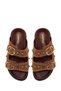 Women's Tan Studded Suede Leather Slippers 26Sfd550810 - 4