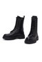 Women's Black Zippered Leather Boots Wf190025Dv - 4