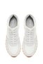 Women's White Lace-Up Leather Sneaker 26Pfd371514 - 4