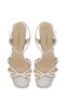 Women's Silver Ankle Buckle Stoned Thick Heeled Sandals 26Sfe3915Ts - 5