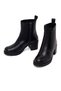 Women's Black Zippered Thick Heeled Leather Casual Boots Wf190061Dv - 5