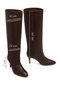 Women's Brown Thin Heeled Leather Boots Wf160005Dv - 5