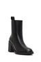 Women's Black Leather Zip-Up Boots with Platform and Thick Heel WF180019DV - 8