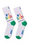 جوارب Happy Socks للرجال من القطن الأبيض المنقوش P004997