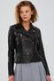 Bella Women's Black Slim-Fit Biker Leather Jacket 23Wgd5106U4