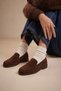 Women's Brown Suede Leather Loafer Af190070Ds - 2
