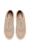 Women's Beige Lace-Up Suede Leather Sneaker 26PFD511110 - 4