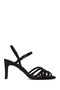 Women's Black Ankle Buckle Thin Heel Sandals 26Sfd44316F